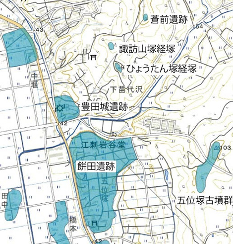 第1図豊田城遺跡周辺遺跡分布図
