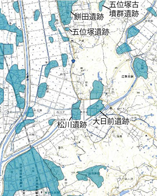 第1図 周辺の遺跡分布図